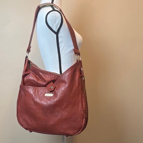 VINTAGE SAMSONITE BROWN  SHOULDER BAG - Picture 1 of 16